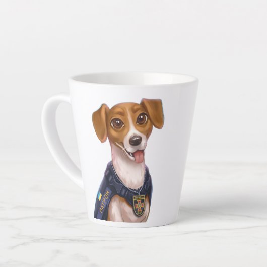 Tasse Latte Chien ukrainien Patron T-Shirt (Angle gauche)