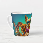 Tasse Latte Chiens Cool de nom personnalisé (Angle gauche)