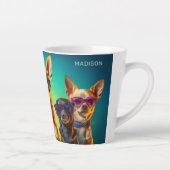 Tasse Latte Chiens Cool de nom personnalisé (Droite)