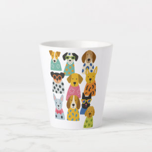 Tasse Latte Chiens élégants Drôle Animaux Amoureux Cadeau