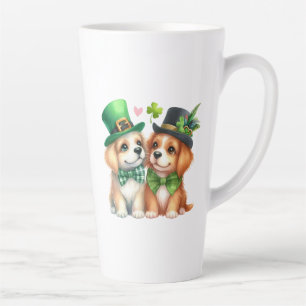 Tasse Latte Chiens mignons design St. Patrick-67538