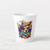 Tasse Latte Chihuahua Mexique Cinco de Mayo Funny Chien (Devant)