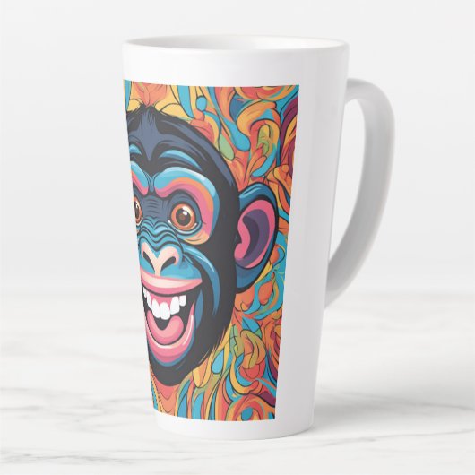 Tasse Latte Chimpanzé fou mignon (Angle droit)
