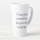 Tasse Latte Chinoiserie Bleu Blanc Lotus Inspirant Citation (Angle droit)