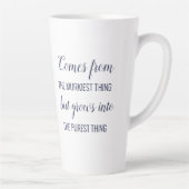 Tasse Latte Chinoiserie Bleu Blanc Lotus Inspirant Citation (Droite)