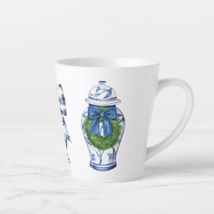Tasse Latte Chinoiserie pot de gingembre de Noël avec bow