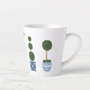 Tasse Latte Chinoiserie Topiary Tree Trio Céramique