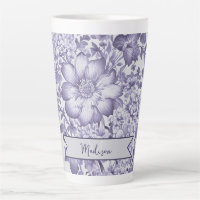 Chinoiserie Vintage violet Floral Personnalisé
