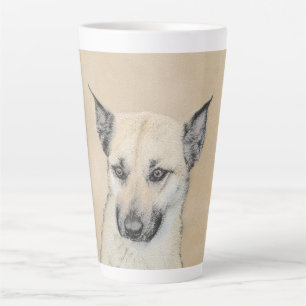 Tasse Latte Chinook (Oreilles Pointées) Peinture - Art Chien o