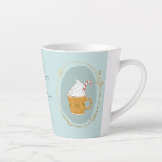 Tasse Latte Chocolat chaud de Noël aquarelle (Droite)