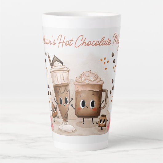 Tasse Latte Chocolat Chaud Personnalisé Mignon (Devant)