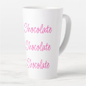 Tasse Latte Chocolat chaud Script élégant Rose chaud (Angle droit)