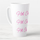 Tasse Latte Chocolat chaud Script élégant Rose chaud (Angle gauche)