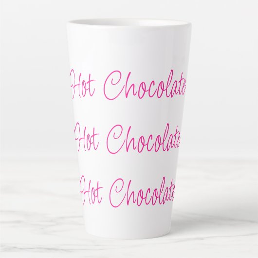 Tasse Latte Chocolat chaud Script élégant Rose chaud (Devant)