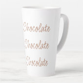 Tasse Latte Chocolat chaud | Typographie de script stylé simpl (Angle droit)