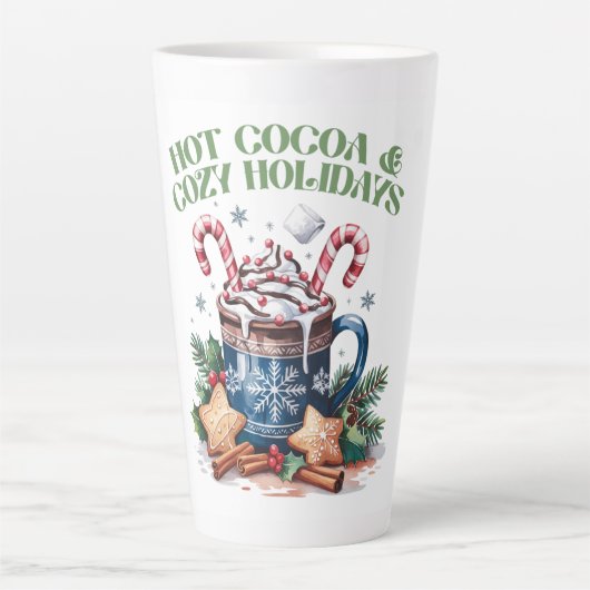 Tasse Latte Chocolat Chaud & Vacances Cosy (Devant)