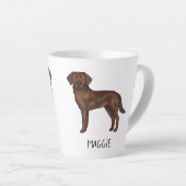 Tasse Latte Chocolat Labrador Retriever Cute Lab Votre nom (Angle droit)