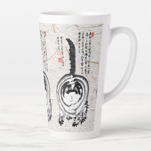 Tasse Latte Chonky rayé japonais Tabby Chat (Droite)