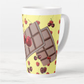 Tasse Latte Choolat & cerises avec/ Jaune (Angle droit)