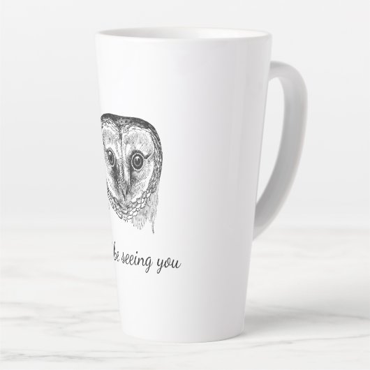 Tasse Latte Chouette avec devis (Angle droit)