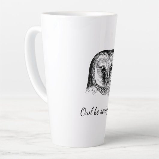 Tasse Latte Chouette avec devis (Angle gauche)