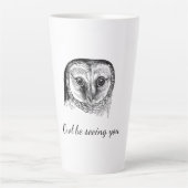 Tasse Latte Chouette avec devis (Devant)