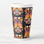 Tasse Latte Chouette d'art populaire (Devant)