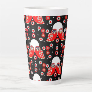Tasse Latte Chouette d'art populaire
