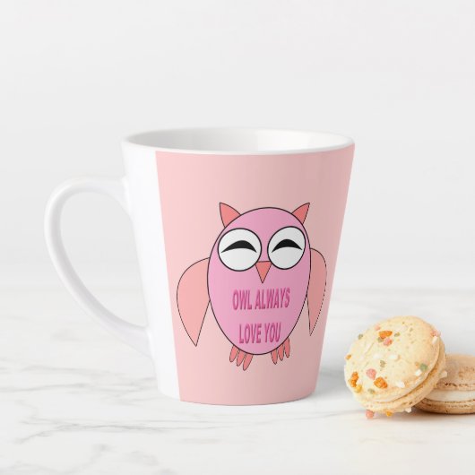 Tasse Latte Chouette de message d'amour mignonne (En situation)
