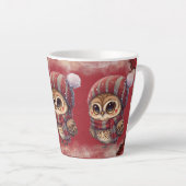 Tasse Latte Chouette d'hiver (Angle droit)