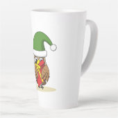 Tasse Latte Chouette elfe de Noël avec présent (Angle droit)