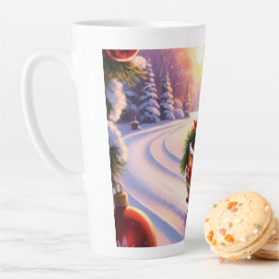 Tasse Latte Chouette en luge pendant les vacances