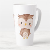 Tasse Latte Chouette mignonne (Angle droit)