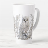 Tasse Latte Chouette Perle de Cristal Blanc (Angle droit)
