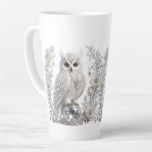 Tasse Latte Chouette Perle de Cristal Blanc (Angle gauche)