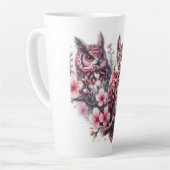 Tasse Latte Chouette rose (Angle gauche)