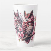 Tasse Latte Chouette rose (Devant)