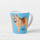 Tasse Latte Chow Chow dog cartoon (Angle droit)