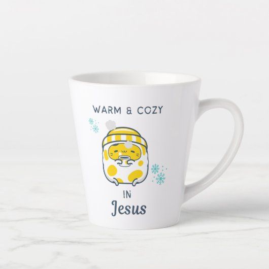 Tasse Latte Chrétien mignon "Chaleureux & Cosy en Jésus" avec  (Droite)