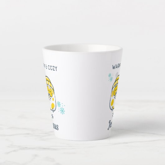 Tasse Latte Chrétien mignon "Chaleureux & Cosy en Jésus" avec  (Devant)