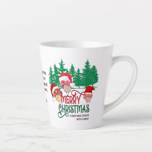 Tasse Latte Christian MERRY CHRISTMAS MUSHROOMS en forêt (Droite)