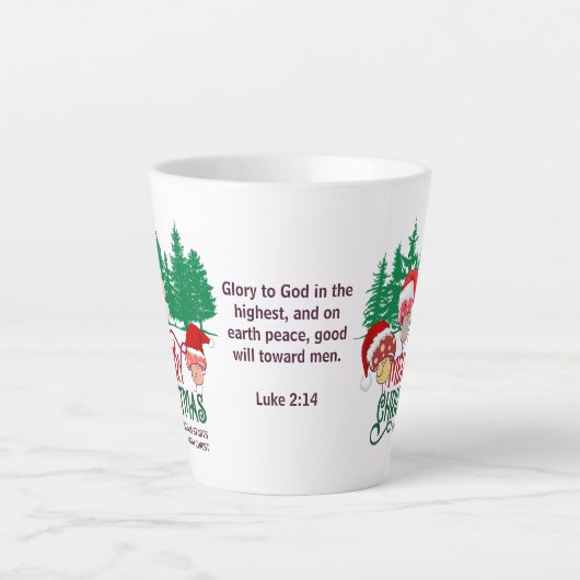 Tasse Latte Christian MERRY CHRISTMAS MUSHROOMS en forêt (Devant)