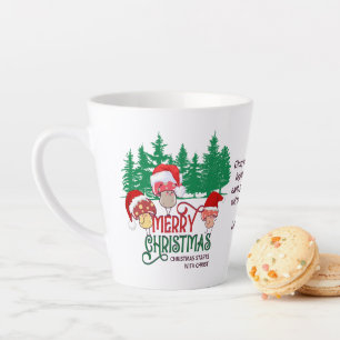 Tasse Latte Christian MERRY CHRISTMAS MUSHROOMS en forêt