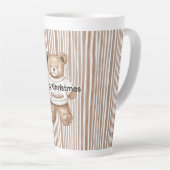 Tasse Latte Christmas Brown Cream Teddy Bear Stripes (Angle droit)