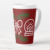 Tasse Latte Christmas Cookies & Snow Globe Festive Design (Angle droit)