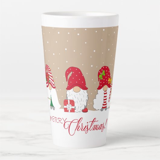 Tasse Latte Christmas Gnomes (Devant)