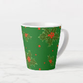 Tasse Latte Christmas Holly (Angle droit)