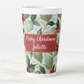 Tasse Latte Christmas Holly (Devant)