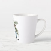 Tasse Latte Christmas Pine Tree Snowflake Blue White Ornaments (Droite)