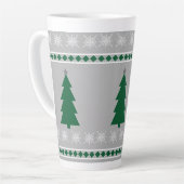 Tasse Latte Christmas Tree and Snowflakes Pattern, (Angle gauche)